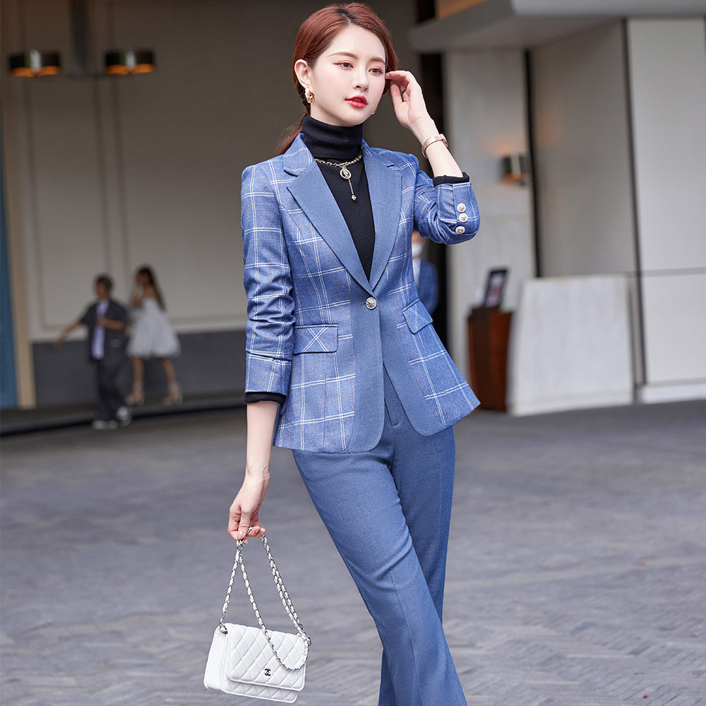 Women's Grid Two-piece Suit