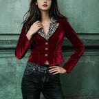 Womens Leopard-print Cropped Jacket