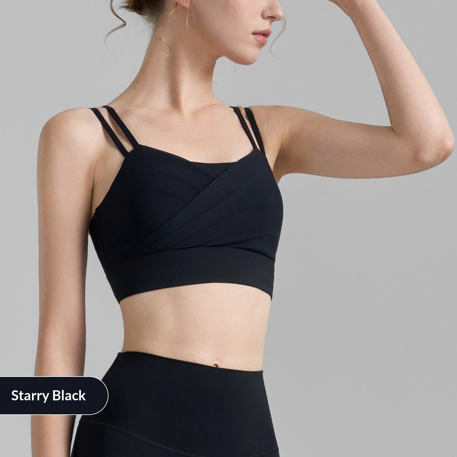 Women's Padded Mesh Pleated Sports Bra
