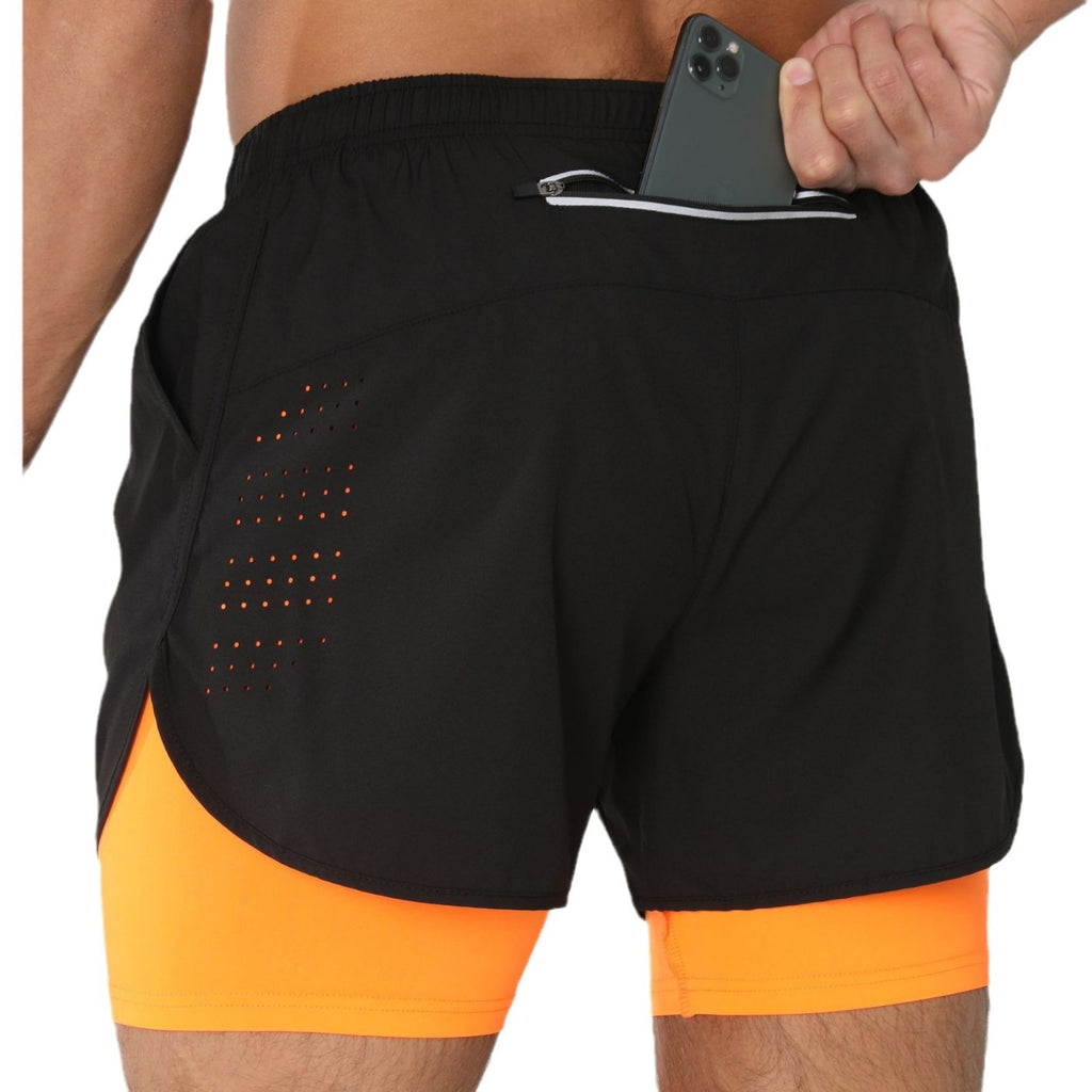 Men's Quick-Dry Double-Layer Fitness Shorts