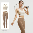 Women's Shockproof Supportive Belly Contracting 2 Piece Yoga Set