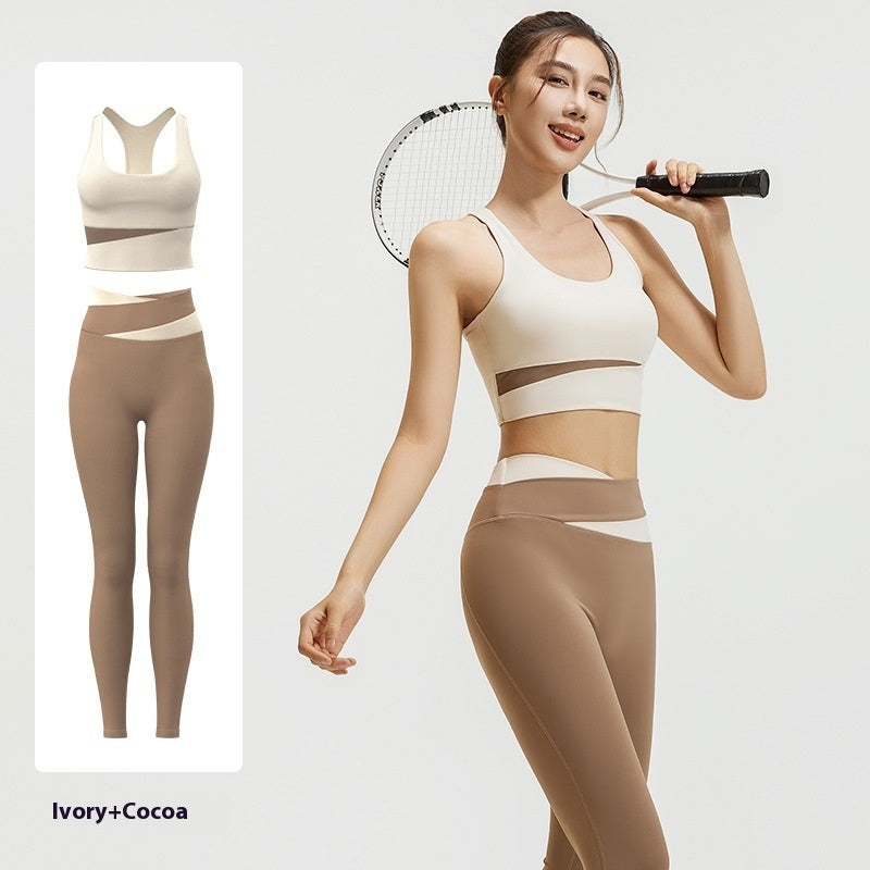 Women's Shockproof Supportive Belly Contracting 2 Piece Yoga Set