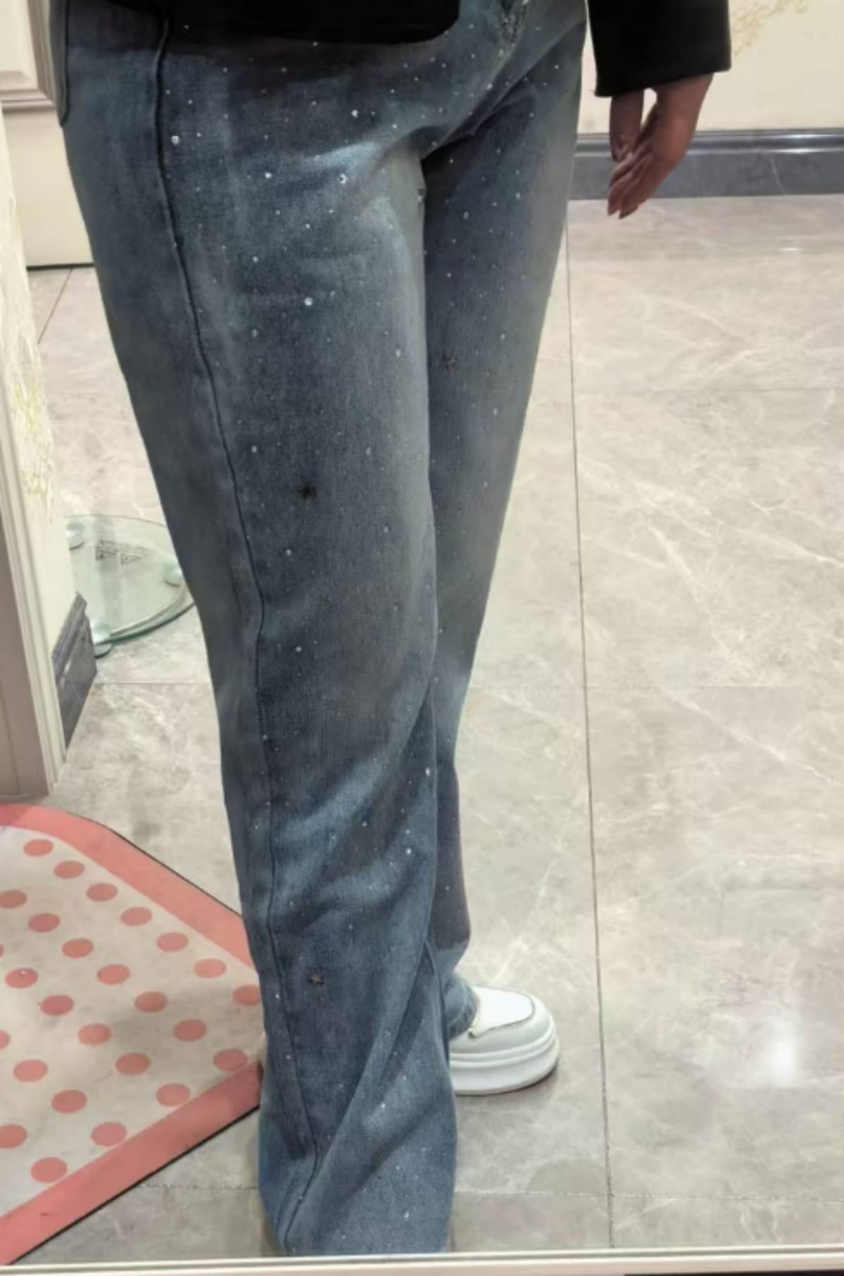 Women's High Waist Slim Wide Legged Denim Jeans