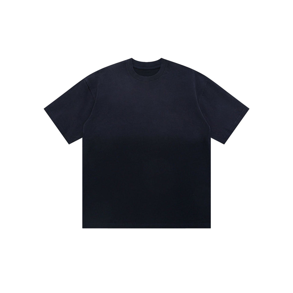 American Retro Double Yarn Pure Combed Cotton Gradient T-shirt