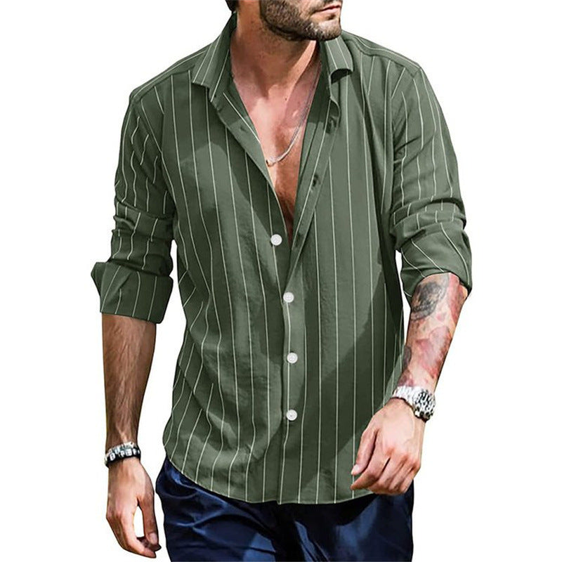 Men's Striped Long Sleeve Shirt