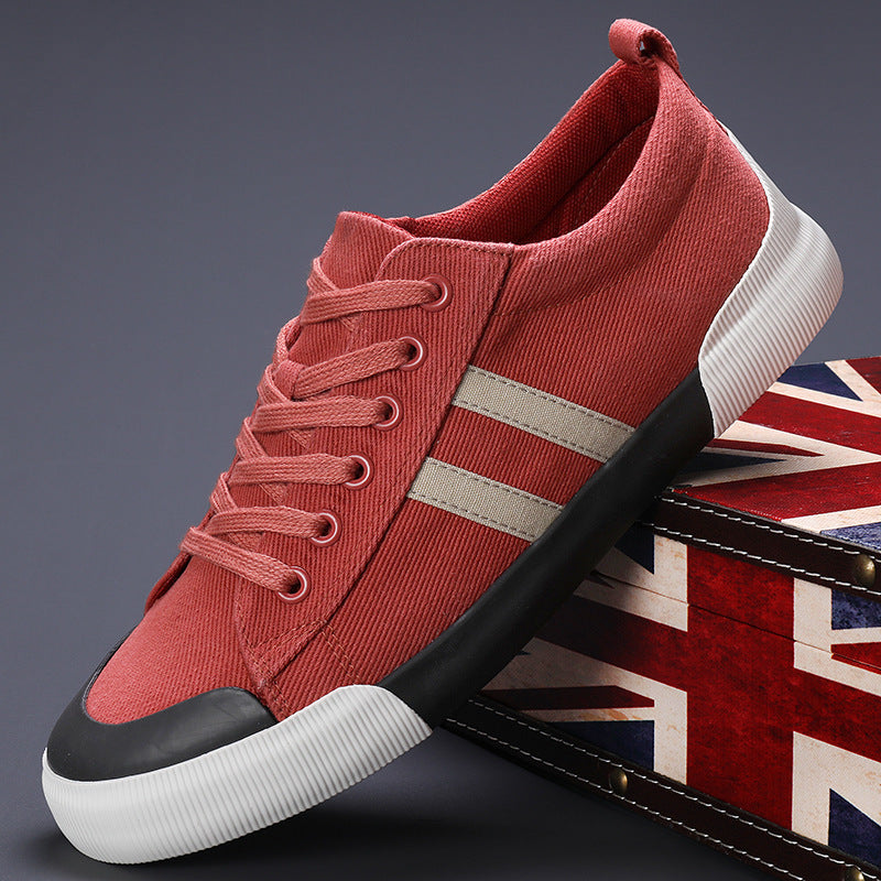 Autumn Men's Shoes New Breathable Canvas Shoes Korean Style Versatile Casual Low-top Flat