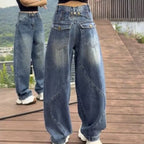 Women's Wide-Leg Retro Denim Jeans