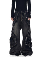 Women's Retro Multi-pocket Jeans
