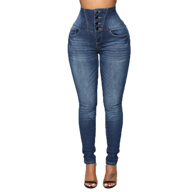 Women's High Waist Slim Fit Jeans