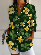 Women's Botanical Print Long Sleeve Shirt