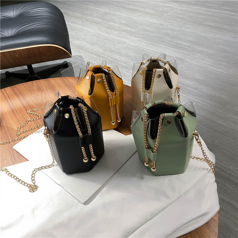 Women's Chained Bucket Bag