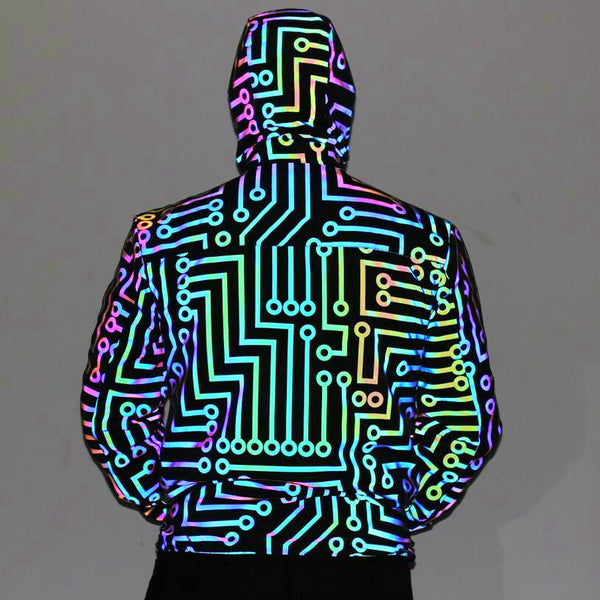Men's And Women's Colorful Reflective Hoodie
