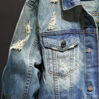 Men's Torn Washed Denim Jacket