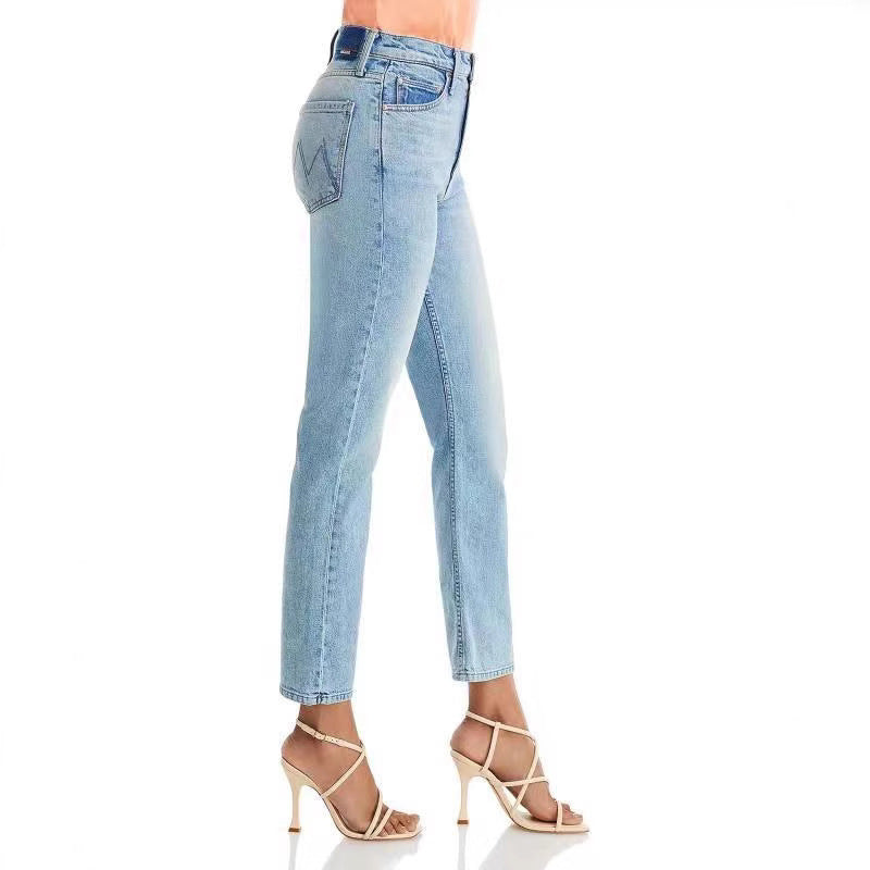 Women's Light Blue High Waisted Stretch Slim-Fit Jeans