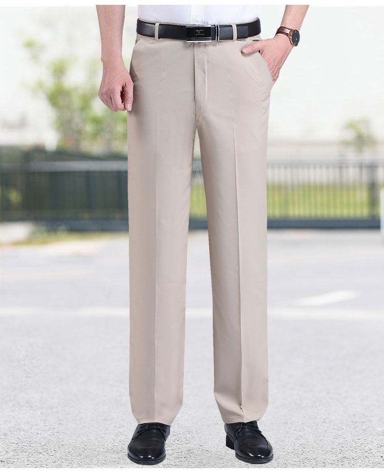 Men's Casual Solid Loose Straight-leg Pants