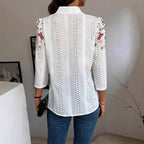 Women's Floral Spring Retro-Printed Shirt