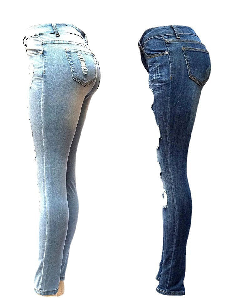 Women Ripped Slim-Fit Jeans
