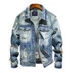 Men's Torn Washed Denim Jacket