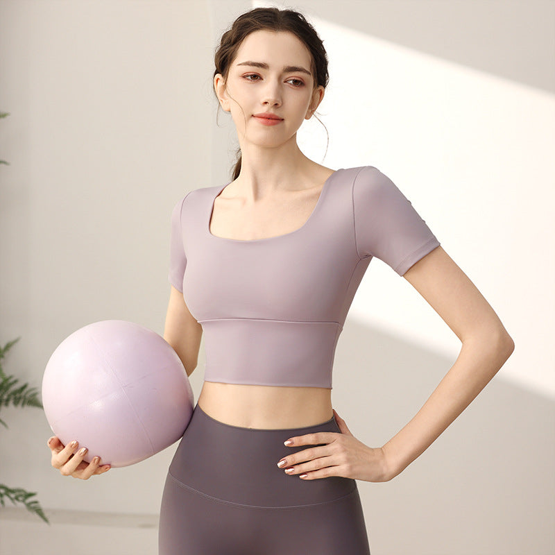 Women's Chest Padded Slim-Fit Athletic Top