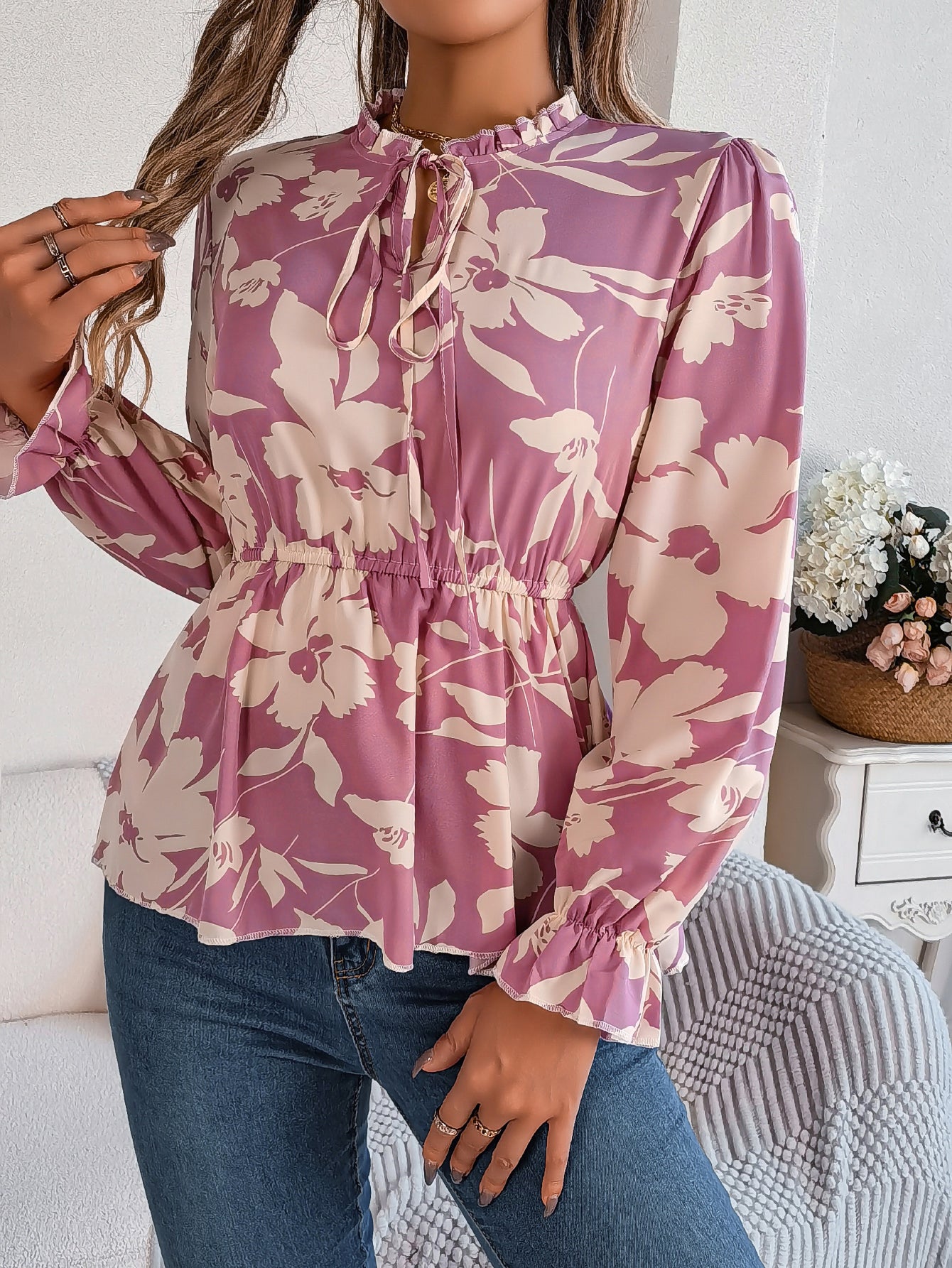 Women's Floral Long Sleeve Top