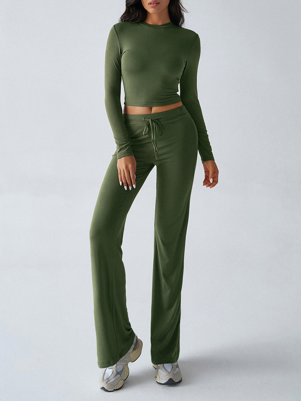Women's Long-Sleeved Viscose 2 Piece Yoga Suit