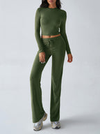 Women's Long-Sleeved Viscose 2 Piece Yoga Suit