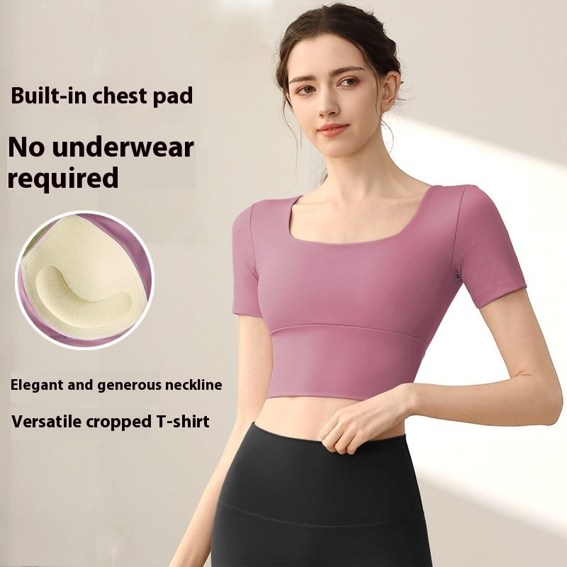 Women's Chest Padded Slim-Fit Athletic Top