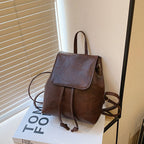 Women's Retro Brown Drawstring Shoulder Bag
