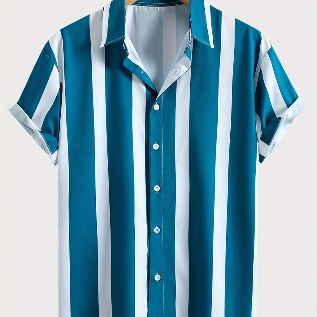 Men's Short-sleeved Beach Lapel Shirt