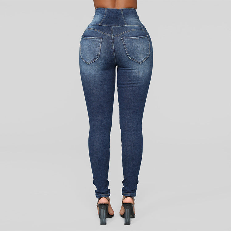 Women's High Waist Slim Fit Jeans