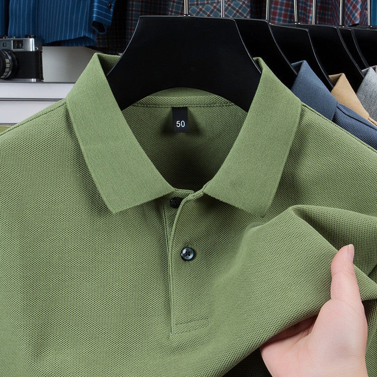 Men's Mercerized Polo Collar Short Sleeve T-Shirt