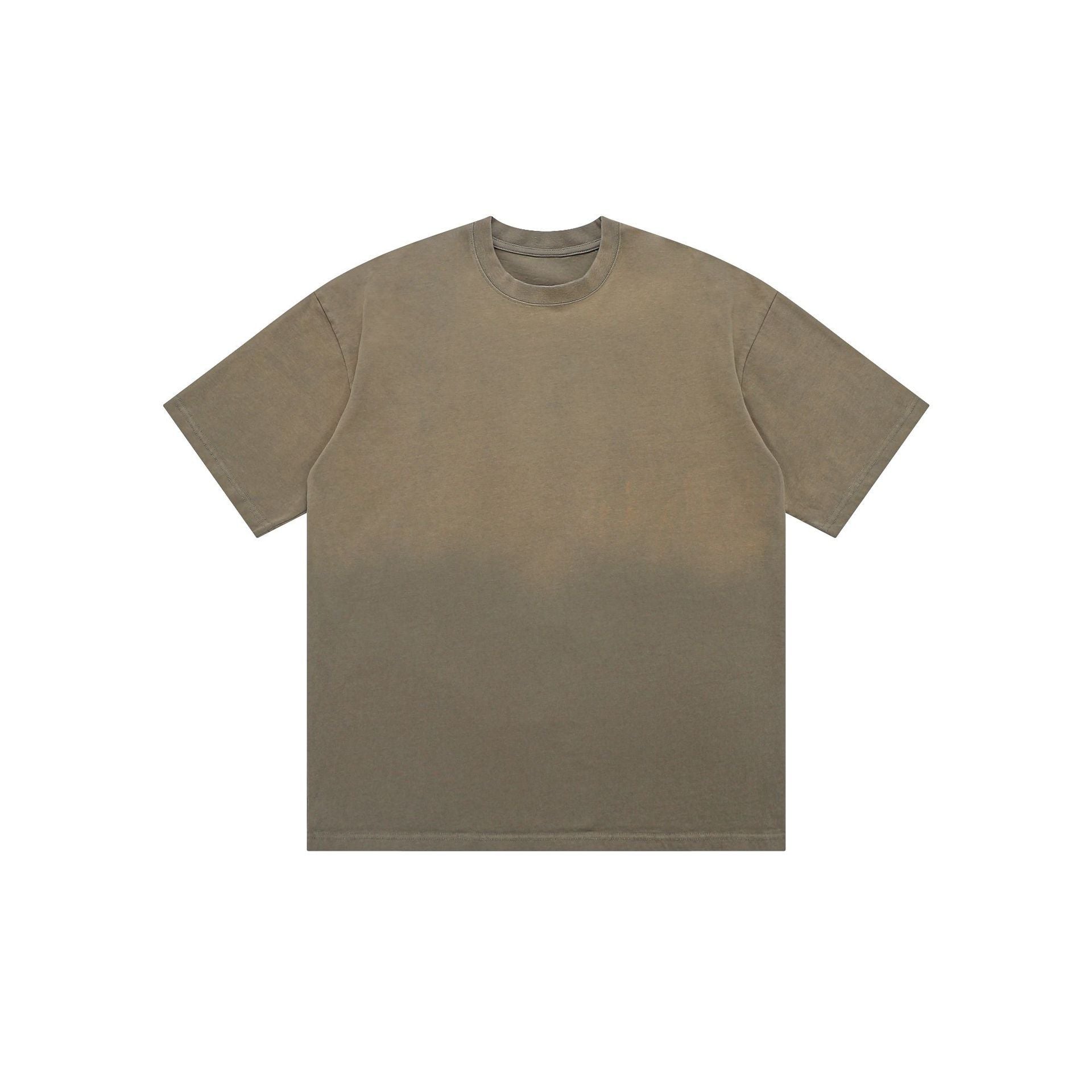 American Retro Double Yarn Pure Combed Cotton Gradient T-shirt