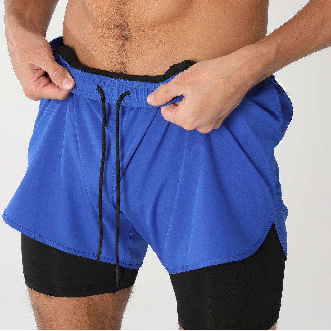 Men's Quick-Dry Double-Layer Fitness Shorts