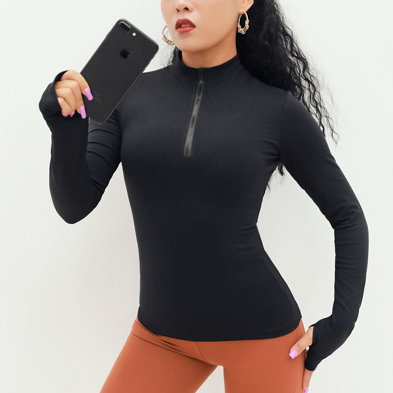 Women's Tight Long Sleeve Athleisure Jacket With Thumbhole