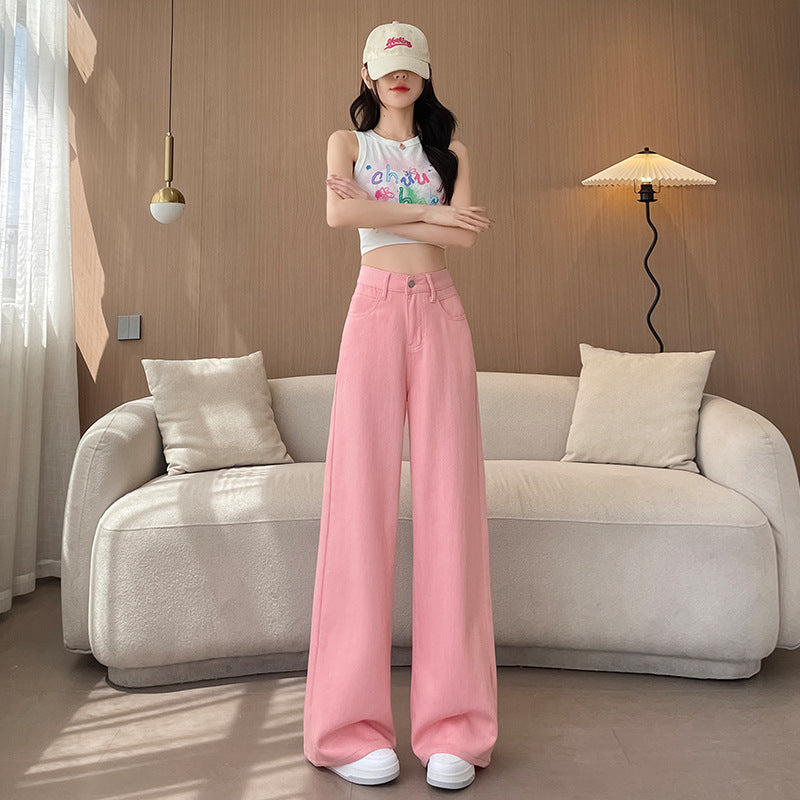 Women's High-Waist Retro High Street Wide Leg Trousers
