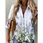 Women's Botanical And Abstract Long Sleeve Shirt