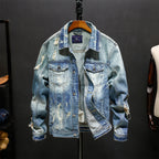 Men's Torn Washed Denim Jacket