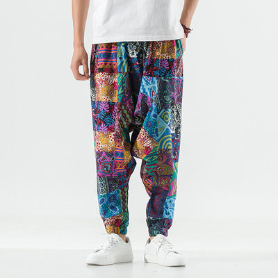 Men's Cotton And Linen Harem Lantern Pants