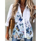 Women's Botanical And Abstract Long Sleeve Shirt