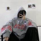 Flaming Fire Print Hoodie