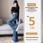 Women's Washed Wide-leg Skinny Jeans