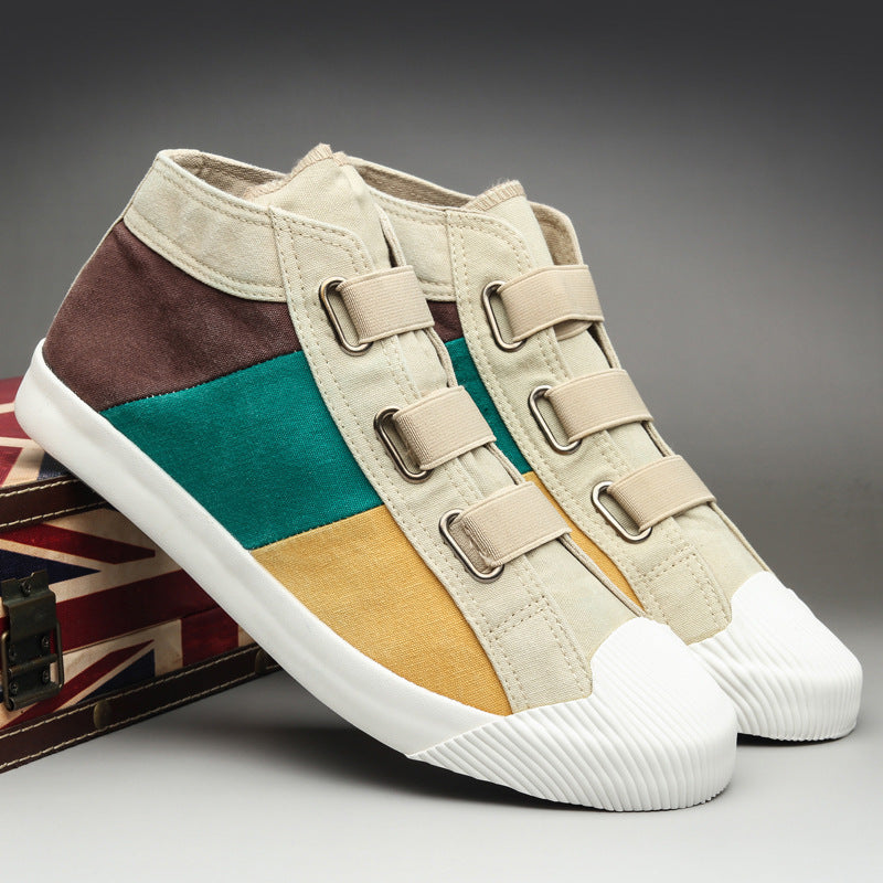 Worn Out Color Blocking Casual Shoes