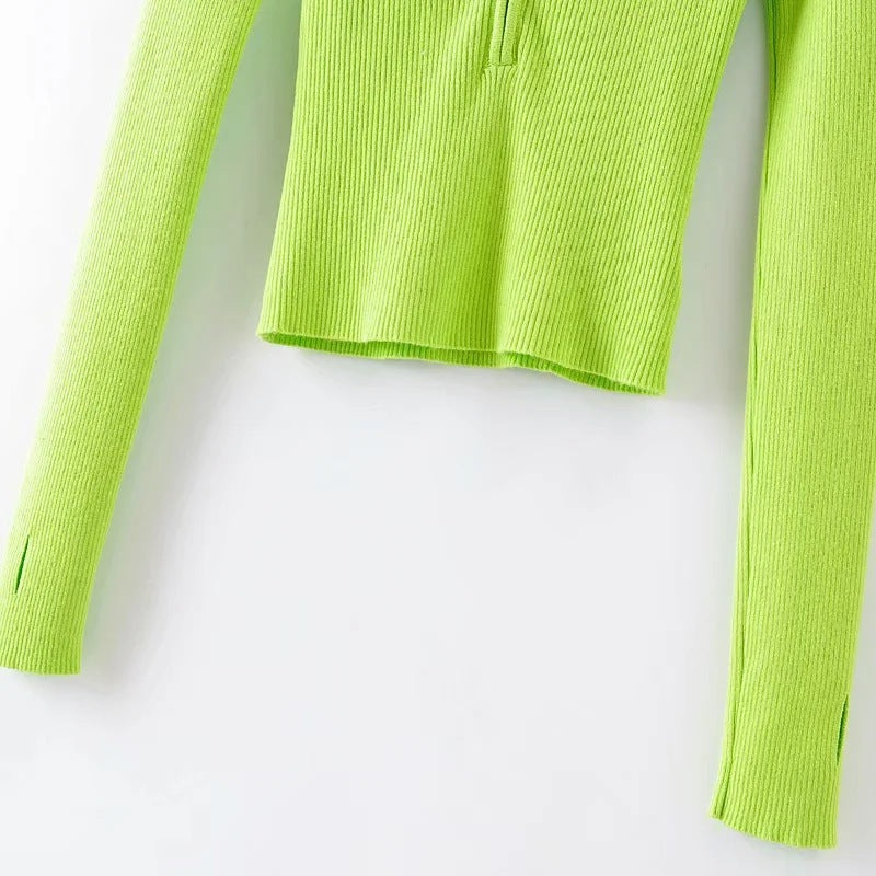 Women's High Neck Short Sweater