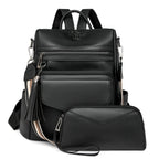 Women's Backpack With Two-tone Fringe