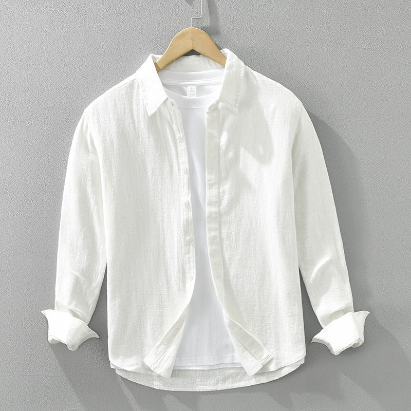 Men's Long Sleeve Casual Linen Blend Japanese Shirt