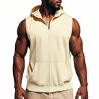 Men's Sports Training Zip-Up Sleeveless Vest