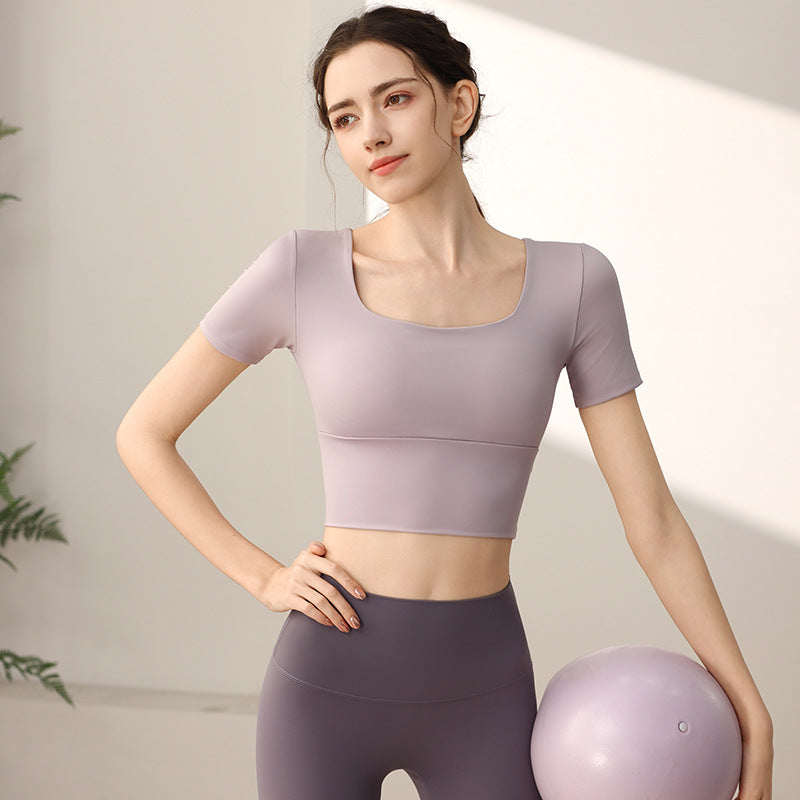 Women's Chest Padded Slim-Fit Athletic Top