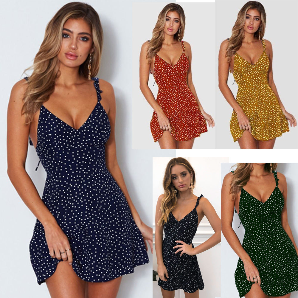 Women's Polka-dot Strap Dress