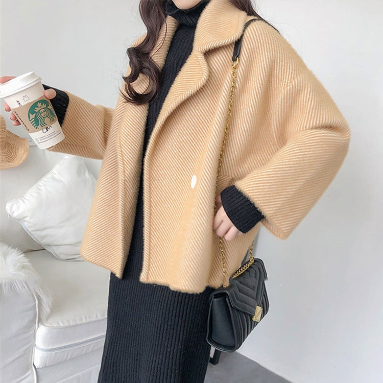 Women's Velvet Knitted Short Coat