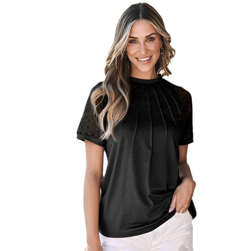 Women's Short-sleeved Lace Top